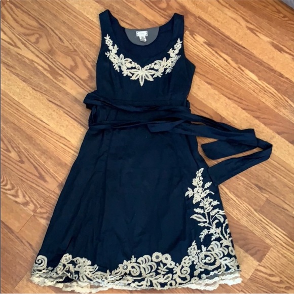 Anthropologie floral Viola navy dress - Picture 2 of 2